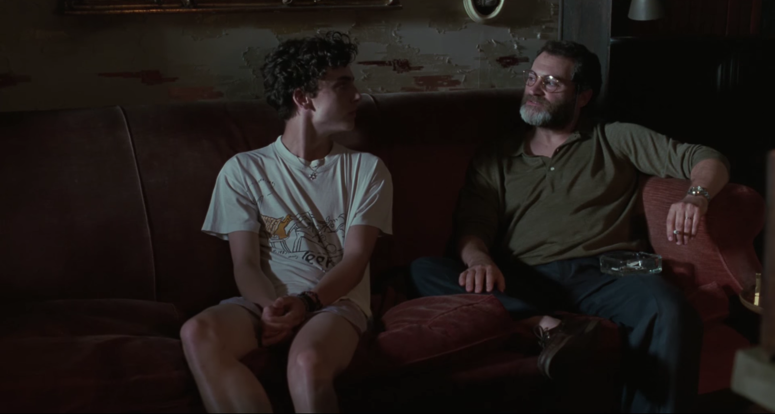 Elio and Mr.Perlman on a couch